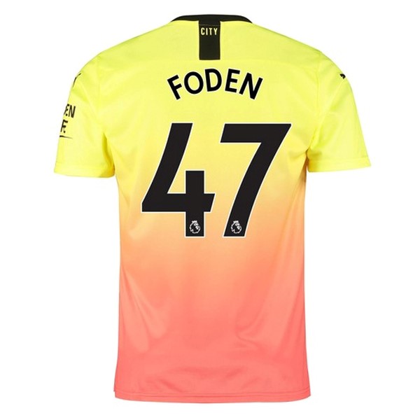 Camiseta Manchester City NO.47 Foden 3ª Kit 2019 2020 Naranja